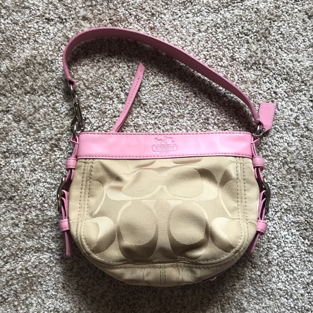 Coach pink/Beige small hand/shoulder bag